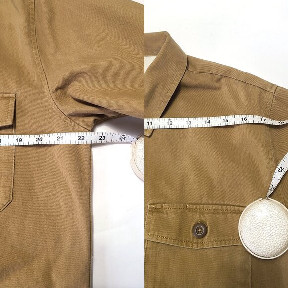 Topo Designs Organic Cotton Work Shirt Mens Large Brown Canvas Button Up - Picture 11 of 12